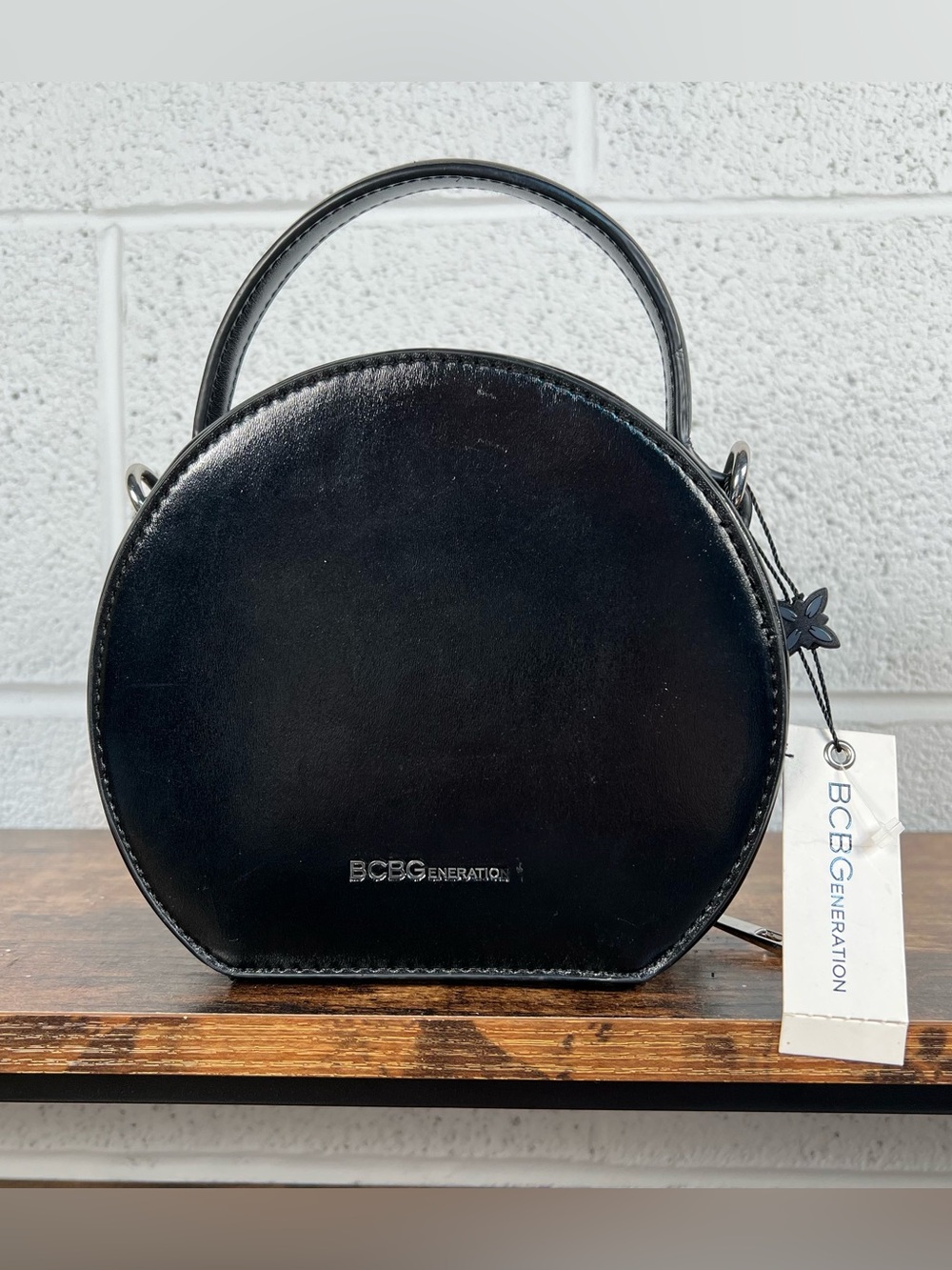 BCBGeneration Bag Black Hard Shell Clutch Connie Crossbody-Missing Strap